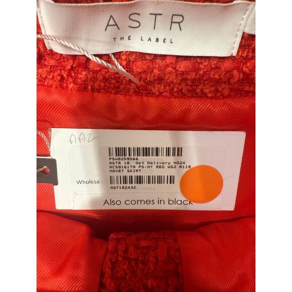 ASTR Milena Tweed Jacket & Mavey Tweed Mini Skirt set in Red size S NWT - Picture 7 of 7